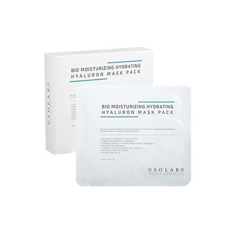 Зволожуюча тканина маска з заспокоюючою та антивіковою дією Usolab Bio Moisturizing Hydrating Hyaluron Mask, 30мл NC0016703 фото
