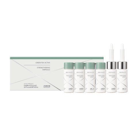 Ампули проти випадіння волосся AMOS Professional Green Tea Active Strengthening Ampoule, 6 х 20 мл NC004023 фото