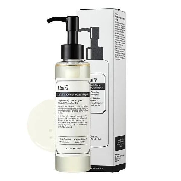 Гідрофільне масло Dear, Klairs Gentle Black Fresh Cleansing Oil, 150 мл NC001023 фото