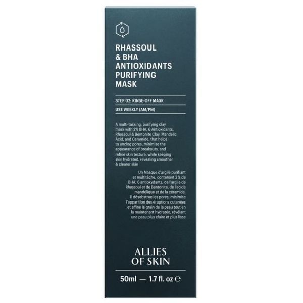 Маска очищуюча для обличчя Allies of Skin Rhassoul & BHA Antioxidants Purifying Mask, 50 ml NC003239 фото