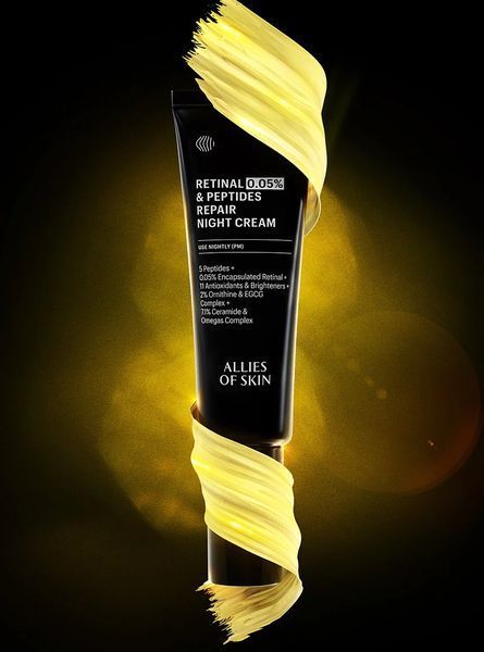 Крем нічний антивіковий з ретиналем 0.05% Allies of skin Retinal & Peptides Repair Night Cream, 48 мл NC003984 фото