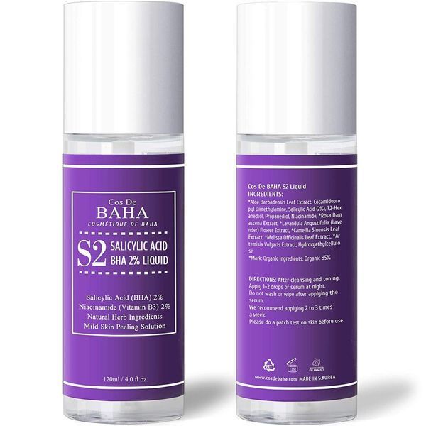 Тонік для лікування прищів і звуження пор Cos De Baha Salicylic Acid BHA 2% Liquid, 120 мл NC000515 фото