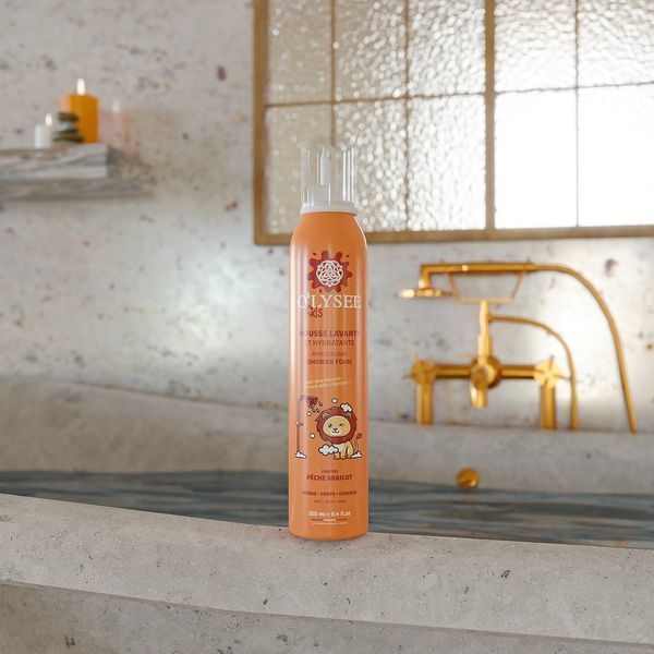 Дитяча крем-пінка для купання 3 в 1 з ароматом персика та абрикоса O'LYSEE Whipped Shower Foam Peach & Apricot, 250 мл NC004678 фото
