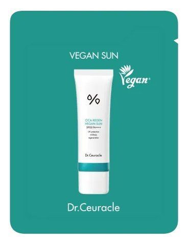 Сонцезахисний веганський крем з центелою азіатською Dr.Ceuracle Cica Regen Vegan Sun SPF50+/PA++++, 2 мл NC002525 фото