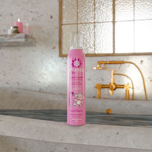 Дитяча крем-пінка для купання 3 в 1 з ароматом полуниці та малини O'LYSEE Whipped Shower Foam Strawberry & Raspberry, 250 мл NC004677 фото