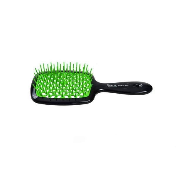 Гребінець для волосся Janeke Superbrush чорний із яскраво-зеленим NC003015 фото