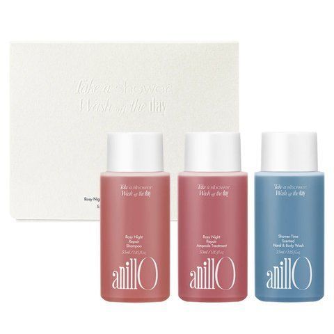 Набір для тіла ANILLO Rosy Night & Shower Time Travel Shower Kit, 55 мл x 3 NC003326 фото