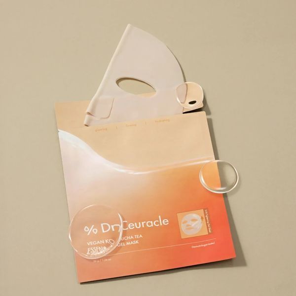 Веганська гідрогелева маска з екстрактом комбучі Dr.Ceuracle Vegan Kombucha Tea Essence in Gel Mask, 1 шт NC004070 фото
