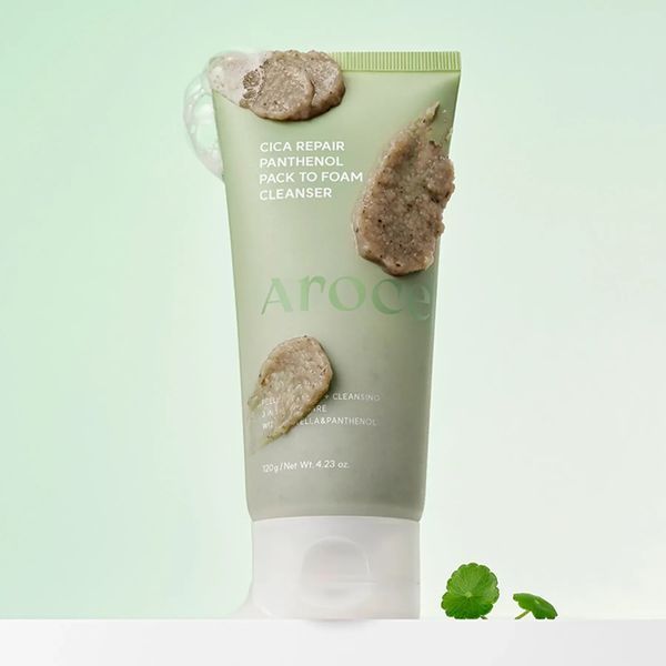 Очищувальна маска-пінка з центелою та пантенолом Arocell Cica Repair Panthenol Pack-to-Foam Cleanser, 120 г NC004638 фото