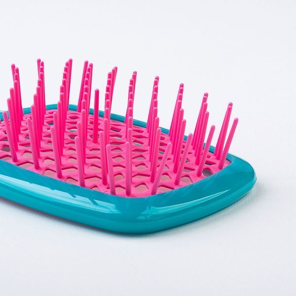 Гребінець для волосся Janeke Superbrush small бірюзовий з рожевим NC003017 фото