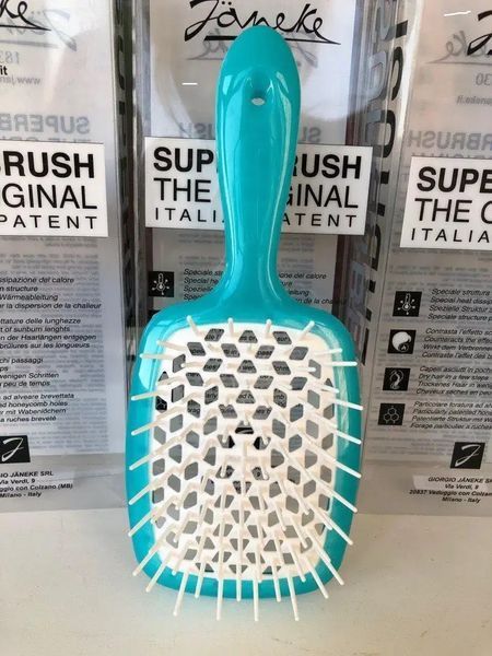 Гребінець для волосся Janeke Superbrush бірюзовий з білим NC000578 фото