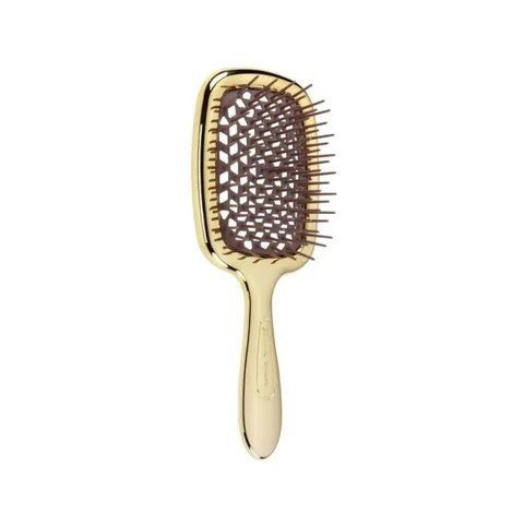Гребінець для волосся Janeke Superbrush small luxe золотий з коричневим NC003020 фото