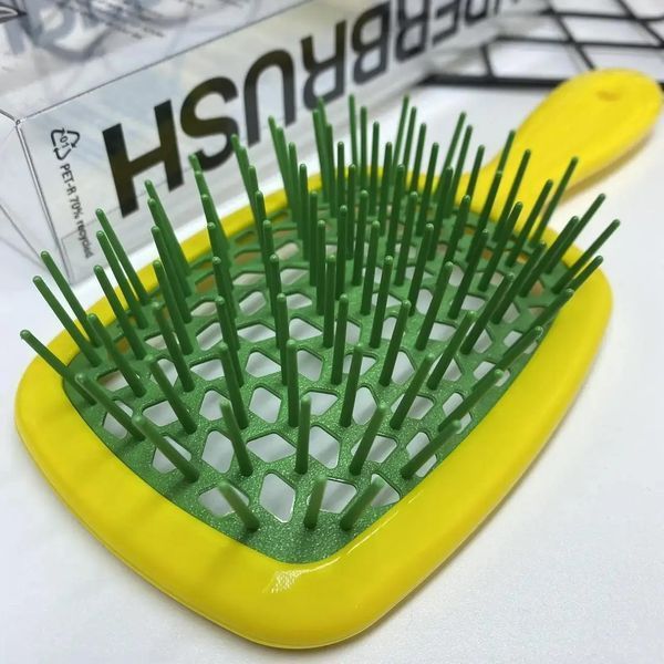 Гребінець для волосся Janeke Superbrush жовтий із зеленим NC001287 фото