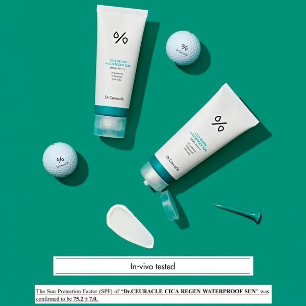 Водостійкий сонцезахисний крем з центелою азіатською Dr.Ceuracle Cica Regen Waterproof Sun SPF50+ PA++++, 100 мл NC001275 фото