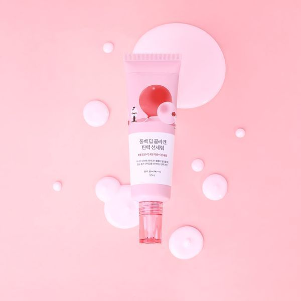 Сонцезахисна сироватка з колагеном ROUND LAB Camellia Deep Collagen Firming Sun Serum, 50 мл NC003596 фото