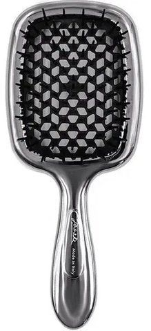 Гребінець для волосся Janeke Superbrush LUX срібло з чорним NC001183 фото