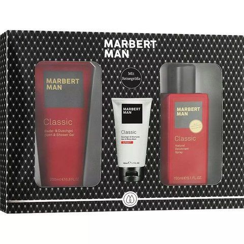 Набір чоловічий подарунковий Marbert Man Classic Set (Гель для душу 200 мл + Гель Класик спорт 50 мл + Натуральний дезодорант спрей 150 мл) NC002743 фото