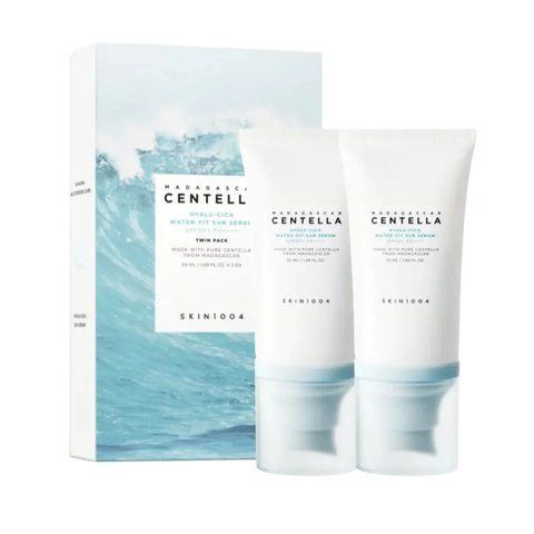 Набір сонцезахисних крем-сироваток для обличчя SKIN1004 Madagascar Centella Hyalu-Cica Water-Fit Sun Serum, 50 мл + 50 мл NC004160 фото