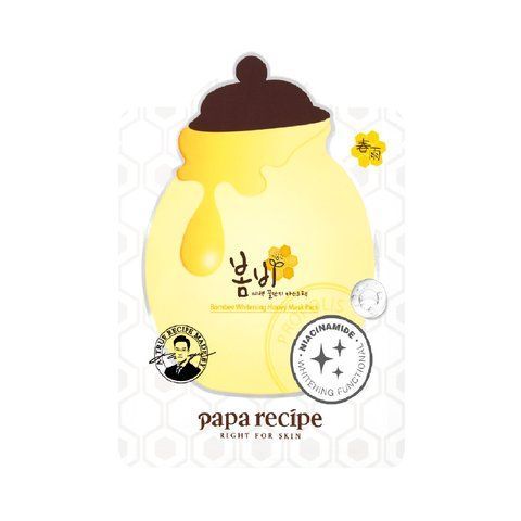 Освітлювальна тканинна маска з алмазною пудрою та екстрактом меду Papa Recipe Bombee Whitening Honey Mask 25 g NC002067 фото