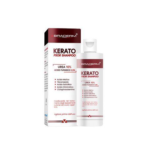 Шампунь проти лупи та себорейного дерматиту з 10% сечовиною BRADERM KERATOPSOR SHAMPOO, 150 мл NC002665 фото