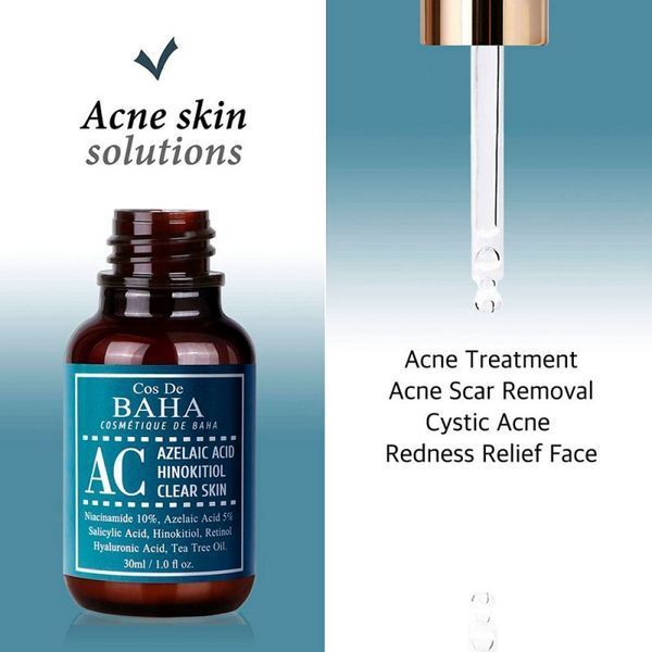 Сироватка з азелаїновою кислотою та хінокітіолом Cos De BAHA Azelaic Acid Hinokitiol Clear Skin, 30 мл NC000438 фото
