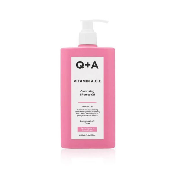Вітамінізована олія для душу Q+A Vitamin A.C.E Cleansing Shower Oil, 250 ml NC001492 фото Вітамінізована олія для душу Q+A Vitamin A.C.E Cleansing Shower Oil, 250 ml NC001492 фото