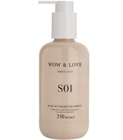 Освіжаючий шампунь для волосся схильного до жирності WOW & LOVE S01 Wow Refresh Shampoo, 250 мл NC004440 фото