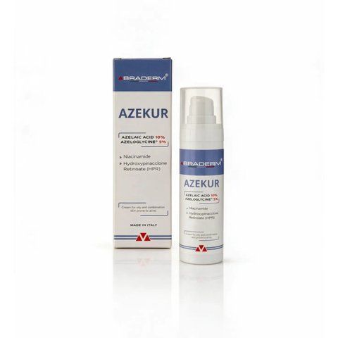 Крем для комплексного контролю акне та підтримки ремісії BRADERM Azekur Cream, 30 мл NC004862 фото