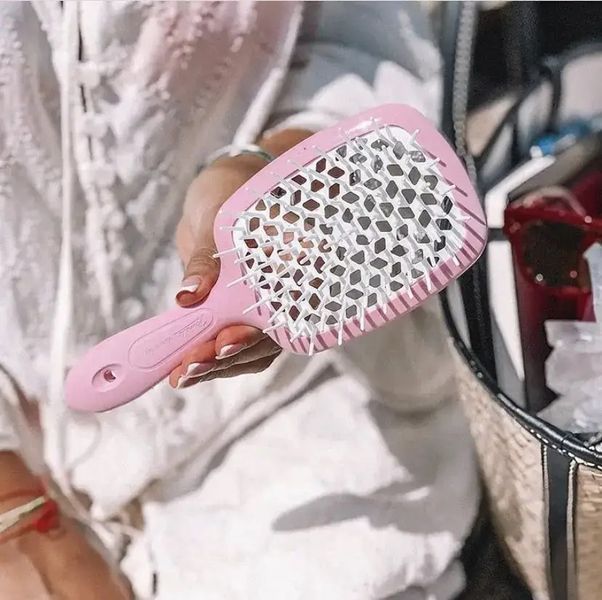 Гребінець для волосся Janeke Superbrush рожевий з білим NC000589 фото