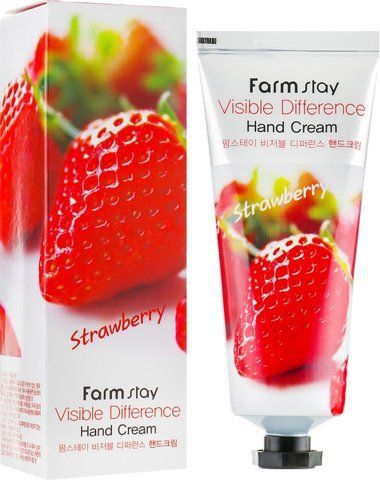 Крем для рук з полуницею FARMSTAY Visible Difference Hand Cream Strawberry, 100 мл NC000358 фото