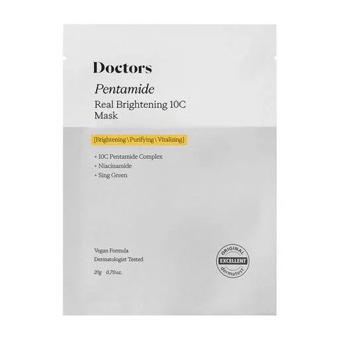 Тканинна маска для освітлення та рівного тону шкіри Doctors Pentamide Real Brightening 10C Mask, 1 шт х 20 мл NC003050 фото