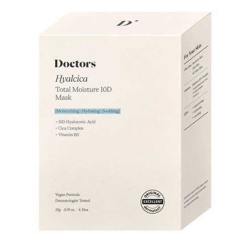Набір тканинних масок з 10 формами гіалуронової кислоти та центелою Doctors, 10 шт х 20 г NC002917 фото