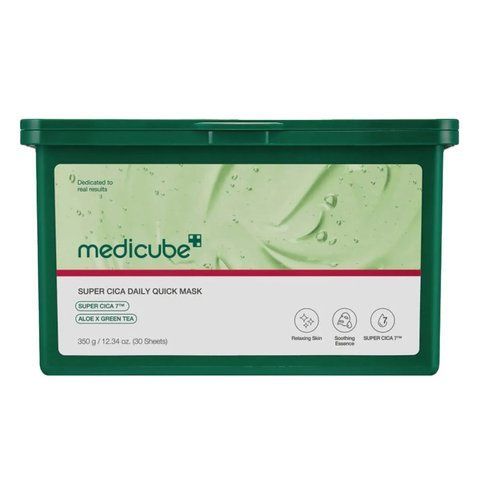 Набір заспокійливих масок з центелою, алое та зеленим чаєм Medicube Super Cica Daily Quick Mask, 30 шт NC003646 фото