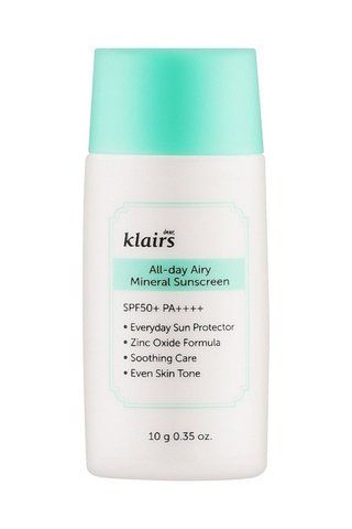М&rsquo;який мінеральний сонцезахисний крем DEAR KLAIRS All-day Airy Mineral Sunscreen, 10 мл NC003534 фото