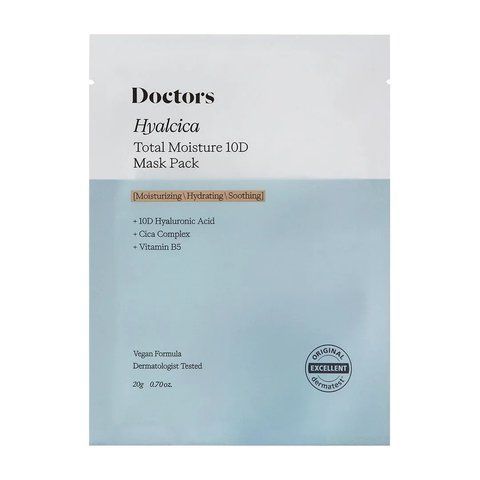 Тканинна маска з 10 формами гіалуронової кислоти та центелою Doctors, 1 шт х 20г NC003052 фото