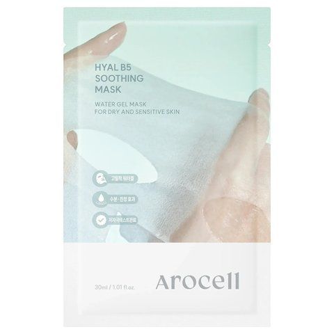 Заспокійлива маска з пантенолом та гіалуроновою кислотою Arocell 10 Hyal B5 Soothing Masks, 1 шт NC004085 фото