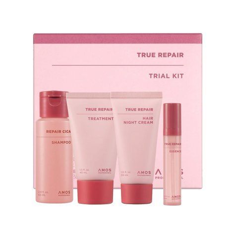 Набір мініатюр продуктів для сухого та пошкодженого волосся AMOS Professional True Repair Trial Kit, 60 мл + 40 мл + 10 мл + 30 мл NC004653 фото