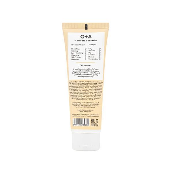 Очищувальний крем для обличчя з вівсяним молоком Q+A Oat Milk Cream Cleanser, 125 мл NC000226 фото