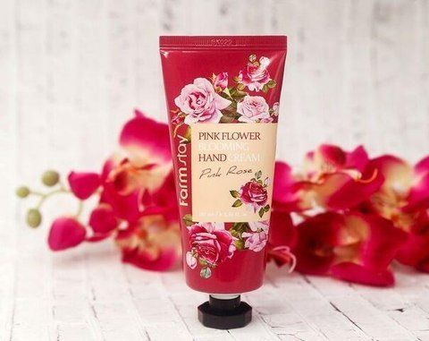 Крем для рук рожева троянда Farmstay Pink Flower Blooming Hand Cream Pink Rose 100 ml NC000364 фото