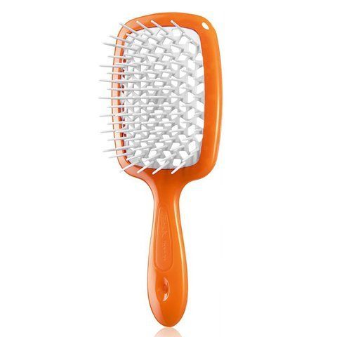 Гребінець для волосся Janeke Superbrush Жовтогарячий з білим NC000610 фото