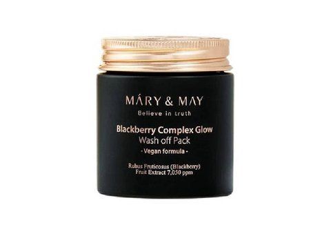 Антиоксидантна глиняна маска для обличчя з екстрактом ожини Mary & May Blackberry Complex Glow Wash off Pack 125g NC002222 фото