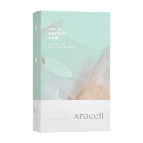 Заспокійлива маска з пантенолом та гіалуроновою кислотою Arocell 10 Hyal B5 Soothing Masks, 10 шт NC004088 фото