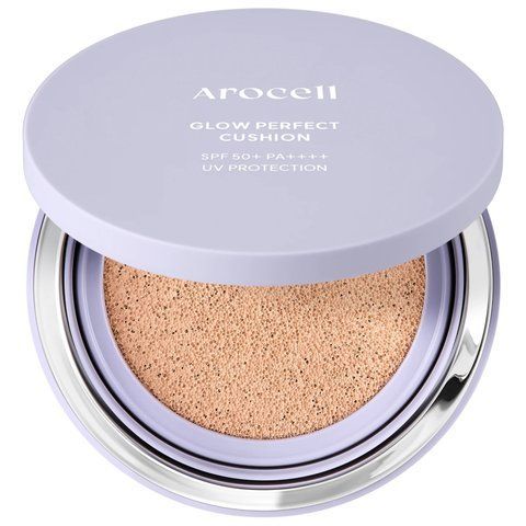 Тональний кушон з ефектом сяйва Arocell Glow Perfect Cushion SPF50+ PA+++, №21 Light Beige, 15 г NC003156 фото