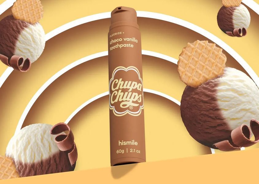 Зубна паста зі шоколадно-ванільним смаком Hismile Chupa Chups Choco Vanilla Toothpaste, 60 г NC003978 фото