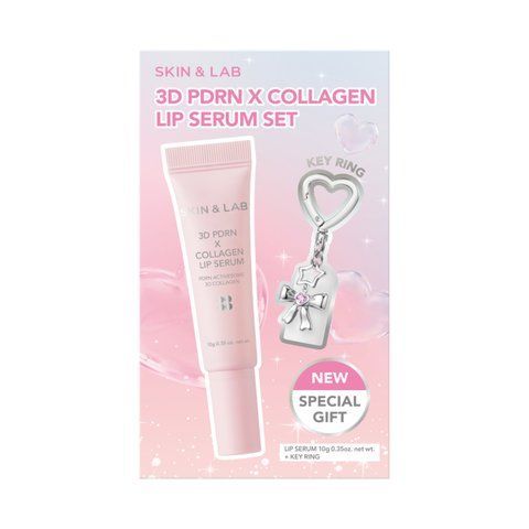Сироватка для губ з PDRN та колагеном + брелок-тримач SKIN&LAB 3D PDRN &times; Collagen Lip Serum Set, 10 г NC003967 фото