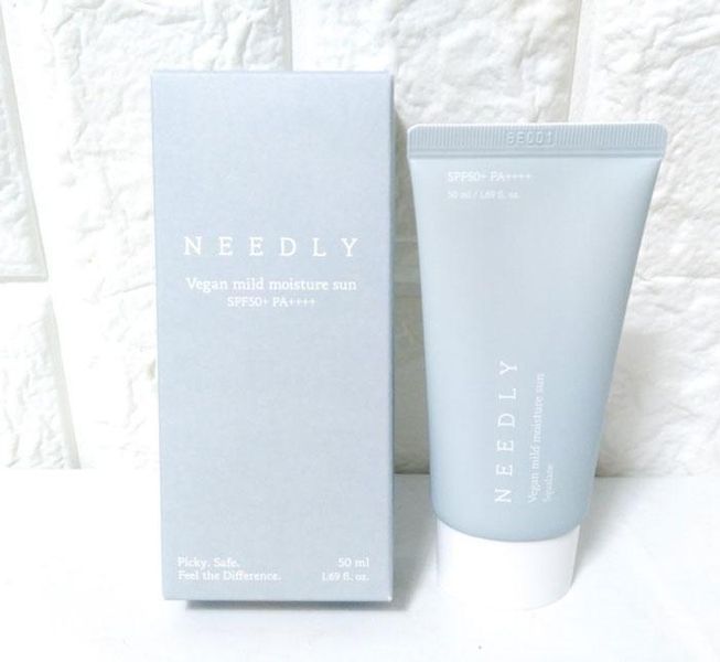 Зволожуючий сонцезахисний крем з рослинним скваланом Needly Vegan Mild Moisture Sun SPF 50+ PA++++, 50 мл NC000934 фото