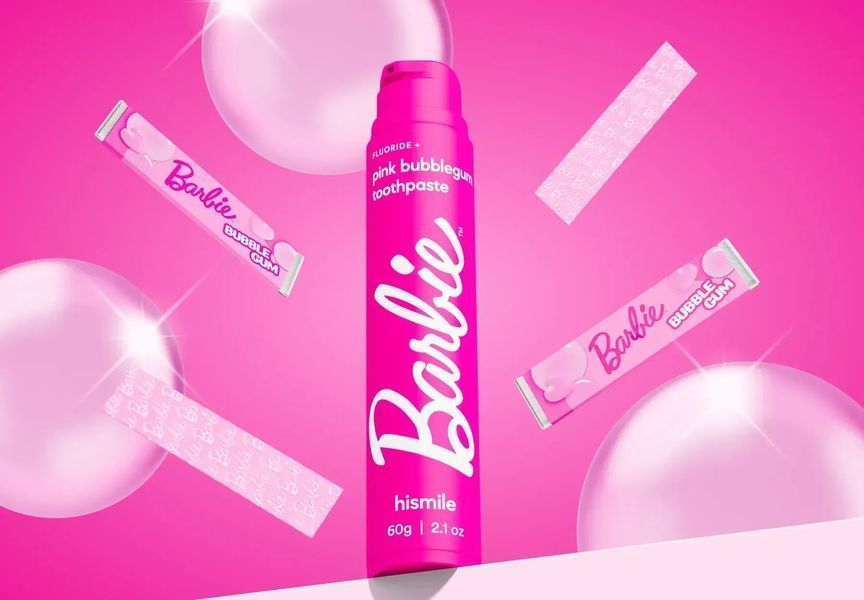 Зубна паста зі смаком жуйки Hismile Barbie Pink Bubblegum Toothpaste, 60 г NC003893 фото
