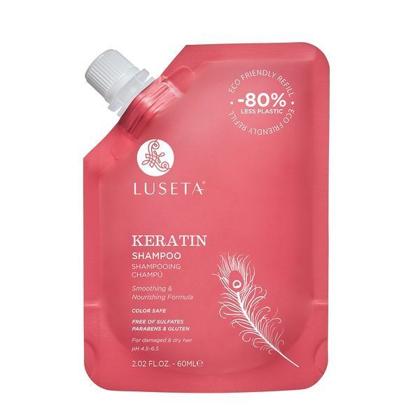 Набір для пошкодженого волосся з косметичкою Luseta Beauty Keratin Jet-Set Hair Smooth Kit, 60мл + 60 мл + 100 мл + 100 мл NC003225 фото