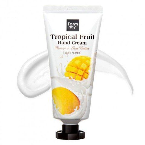 Крем для рук з манго і олією ши FARMSTAY Tropical Fruit Hand Cream Mango and Shea Butter 50 ml NC000505 фото