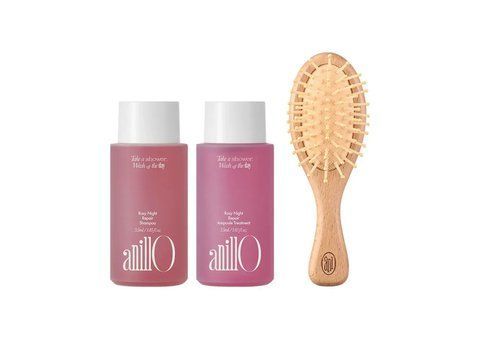 Набір для волосся ANILLO Rosy Night Hair and Brush Set, 55 мл + 55 мл NC004584 фото